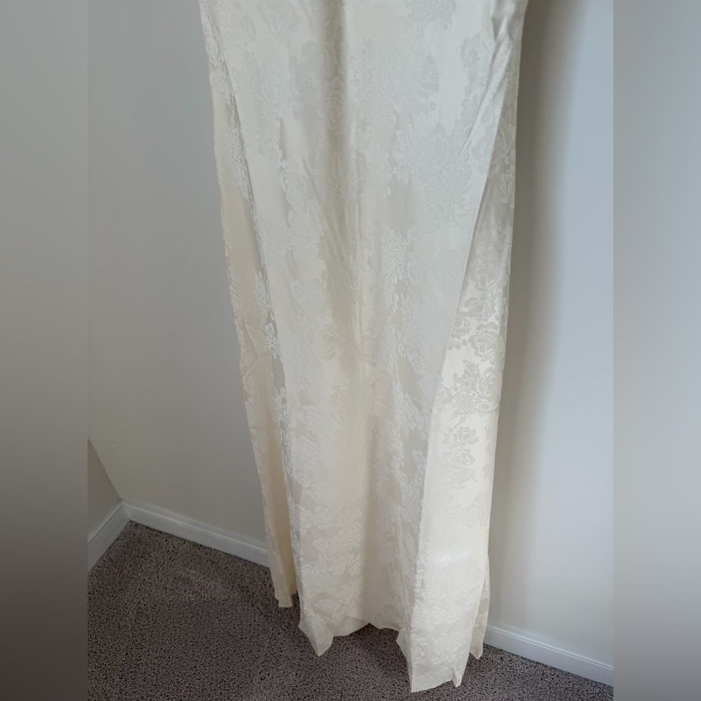 Viral Cream floral Lace trim Maxi Slip Dress - Picture 3 of 7